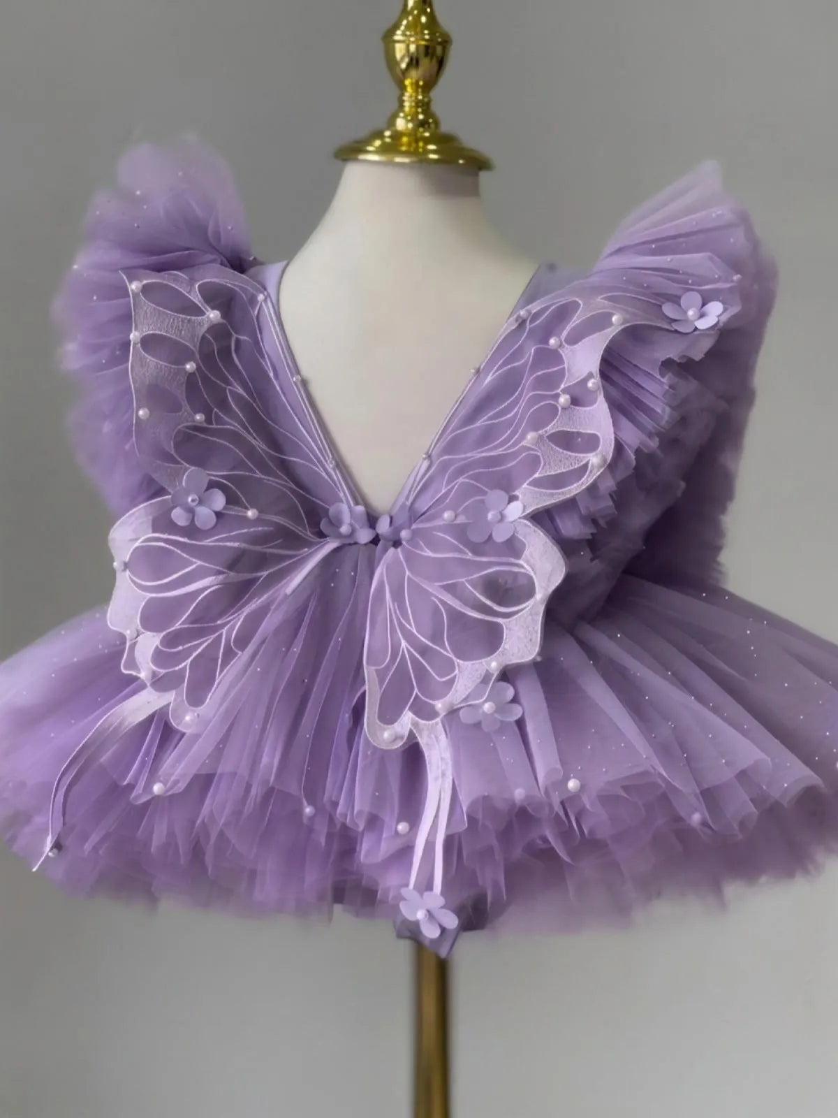 C005 Purple flower girl dress