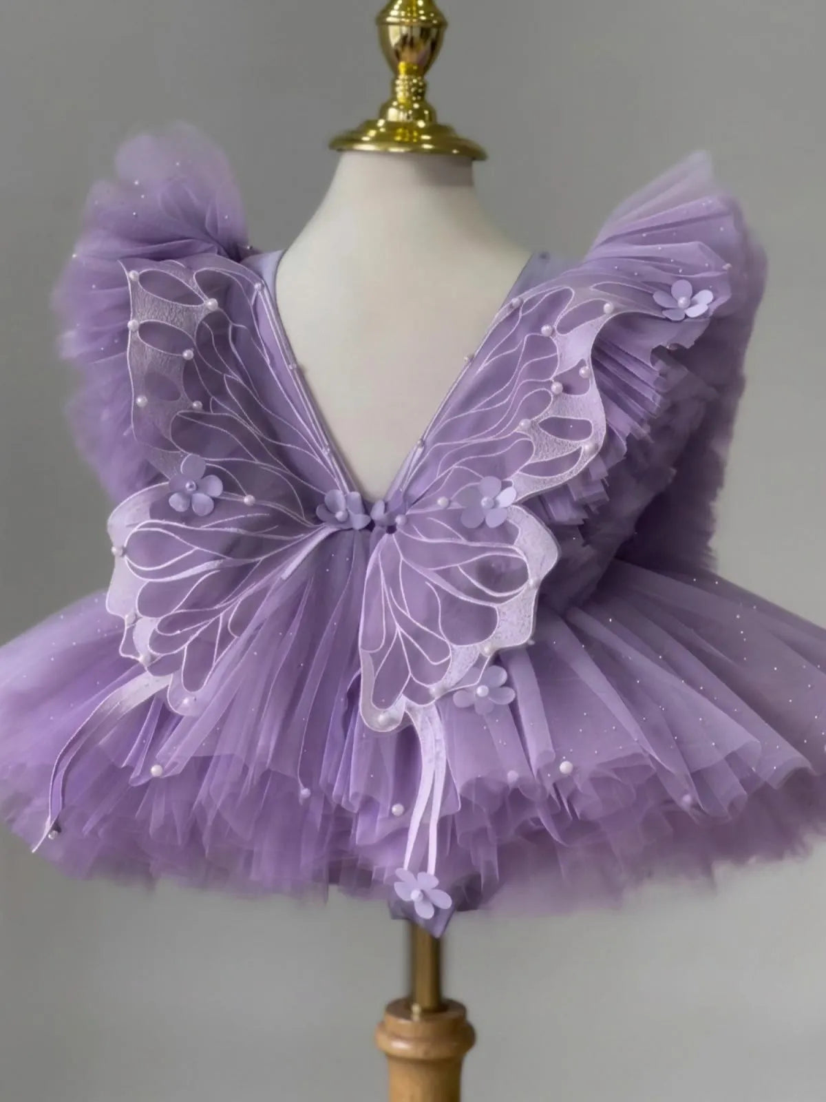 C005 Purple flower girl dress