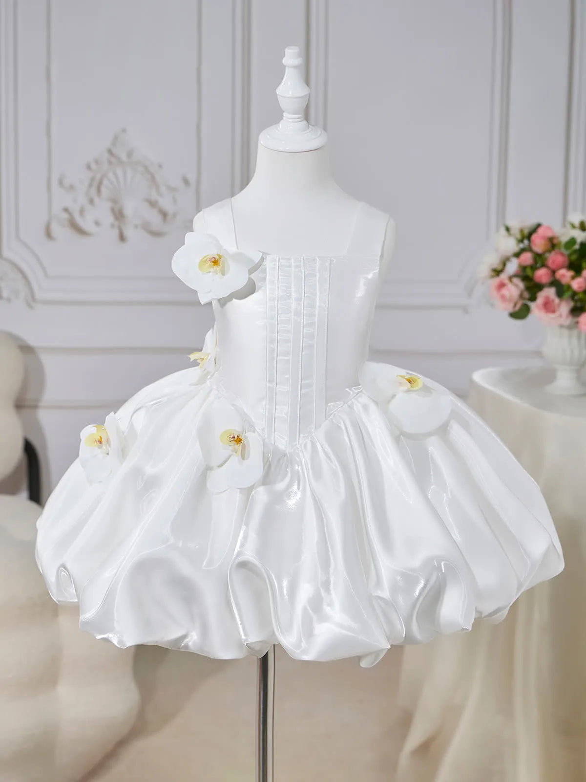 C007 White flower girl dress