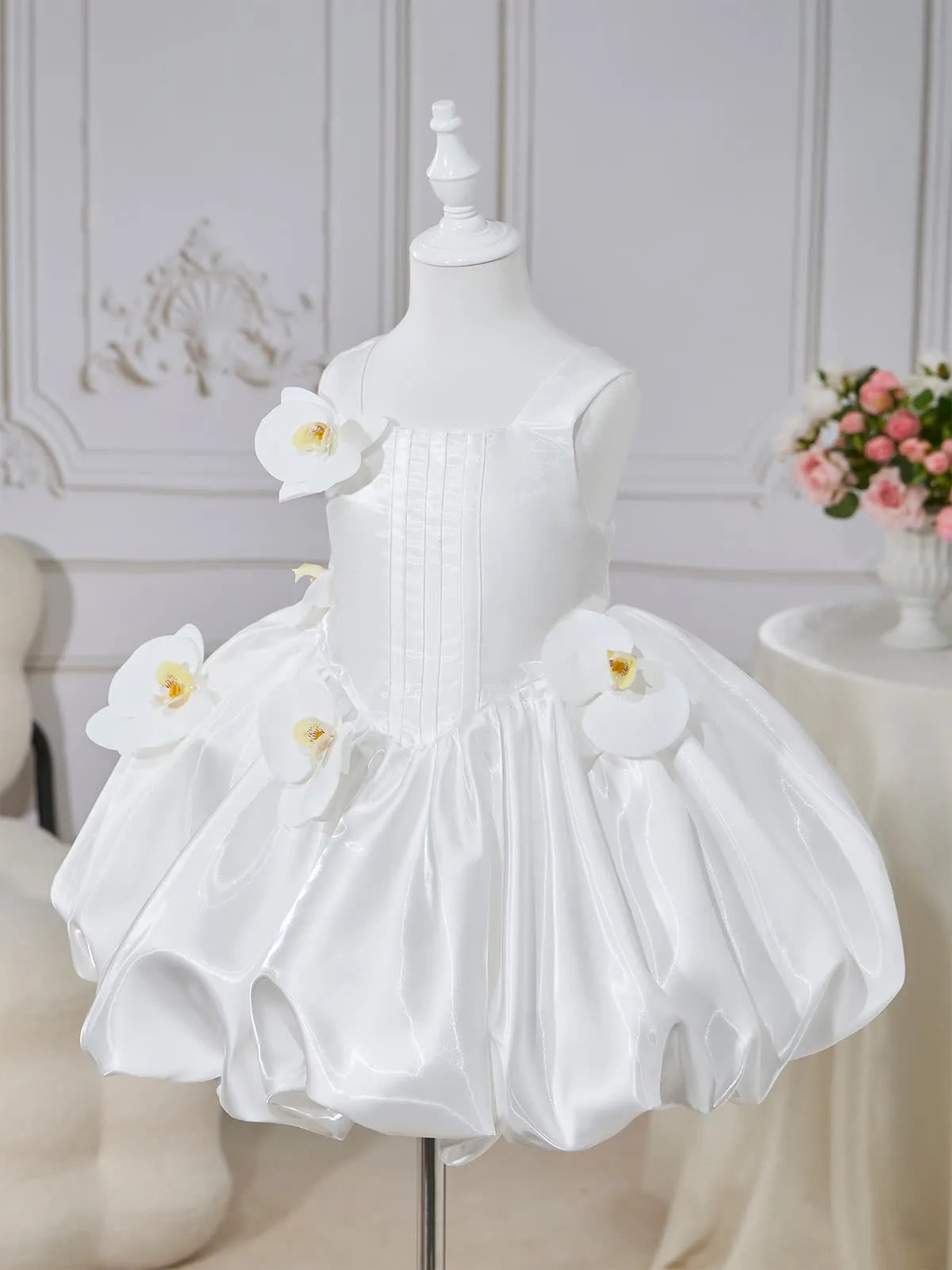 C007 White flower girl dress