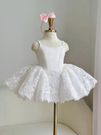 C011 White flower girl dress