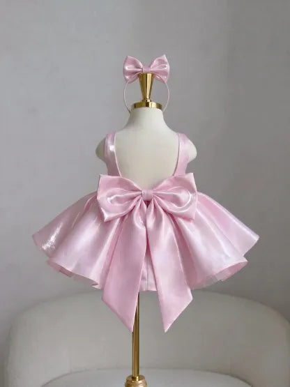 C012 Pink flower girl dress