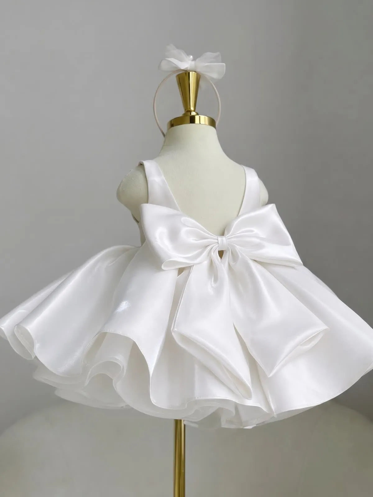 C012 White flower girl dress