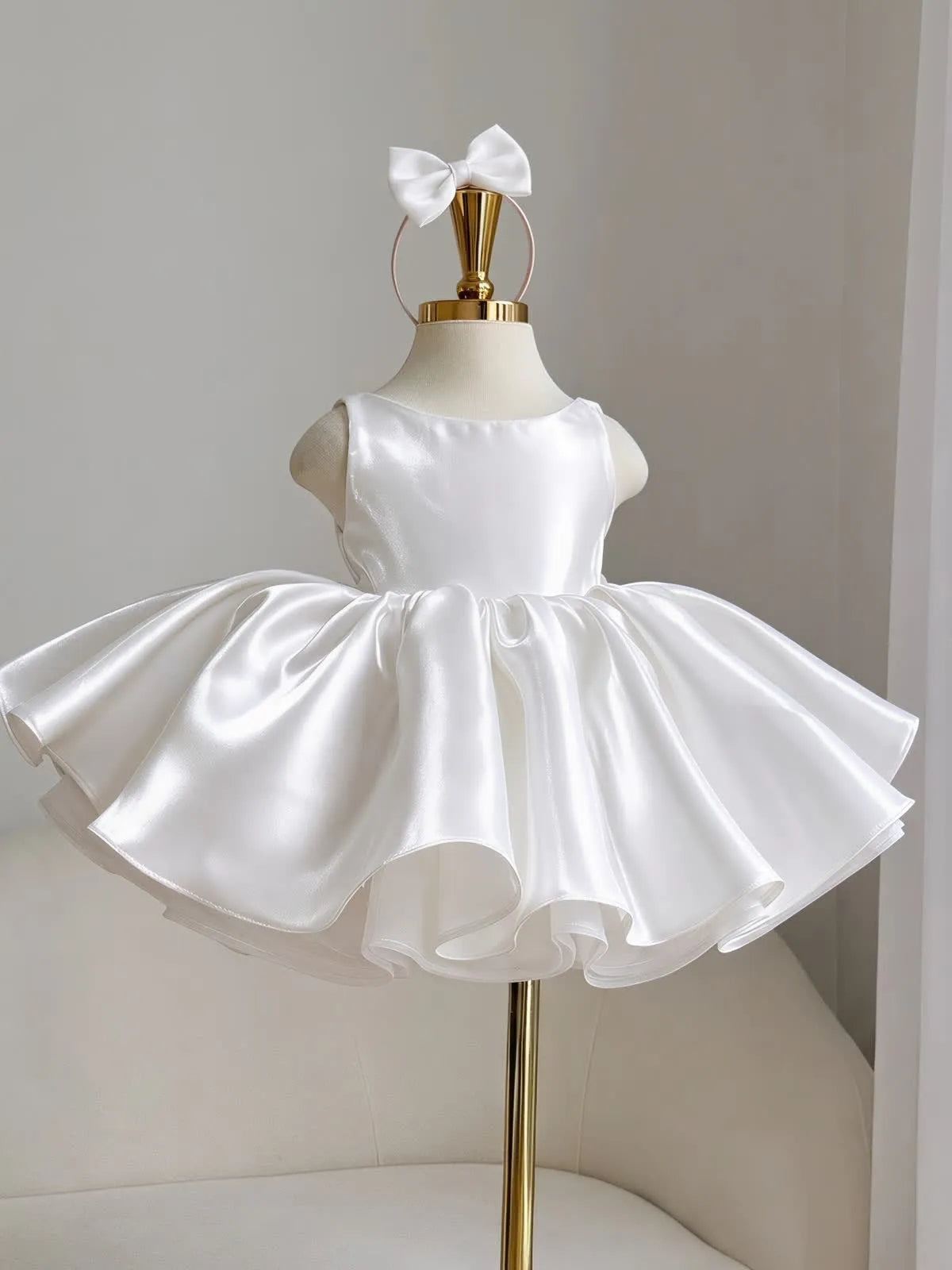 C012 White flower girl dress