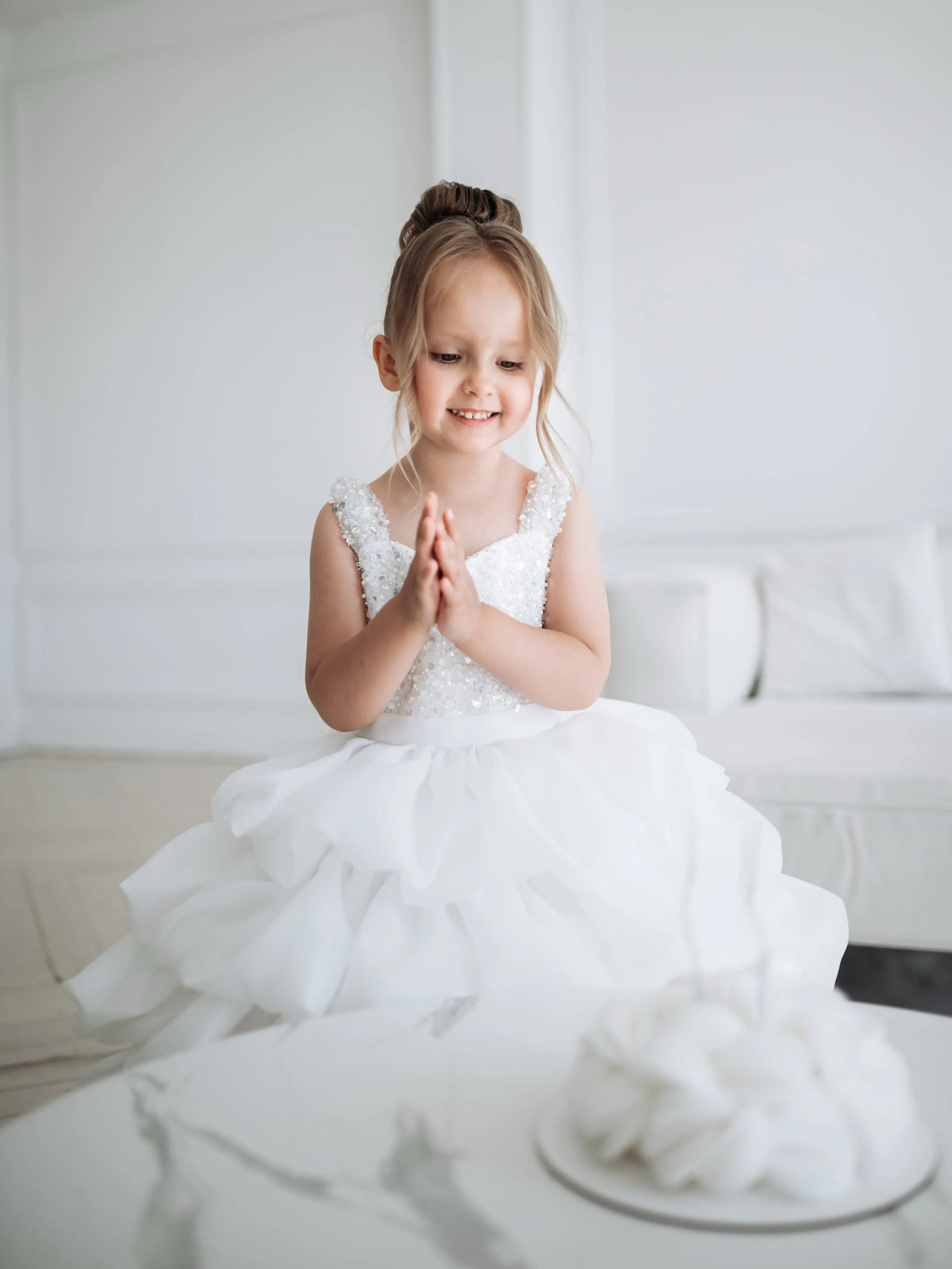 C303 White flower girl dress