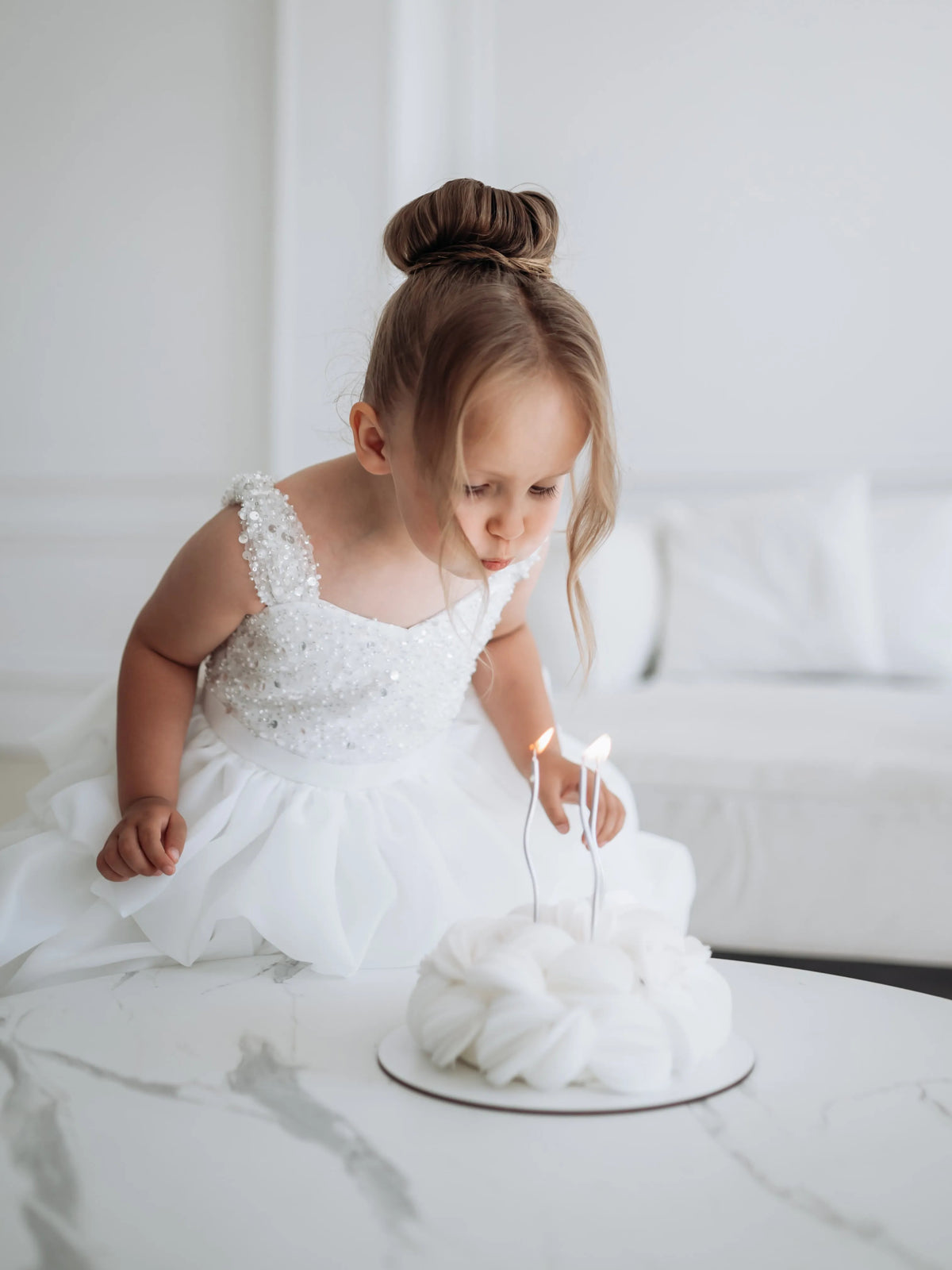 C303 White flower girl dress
