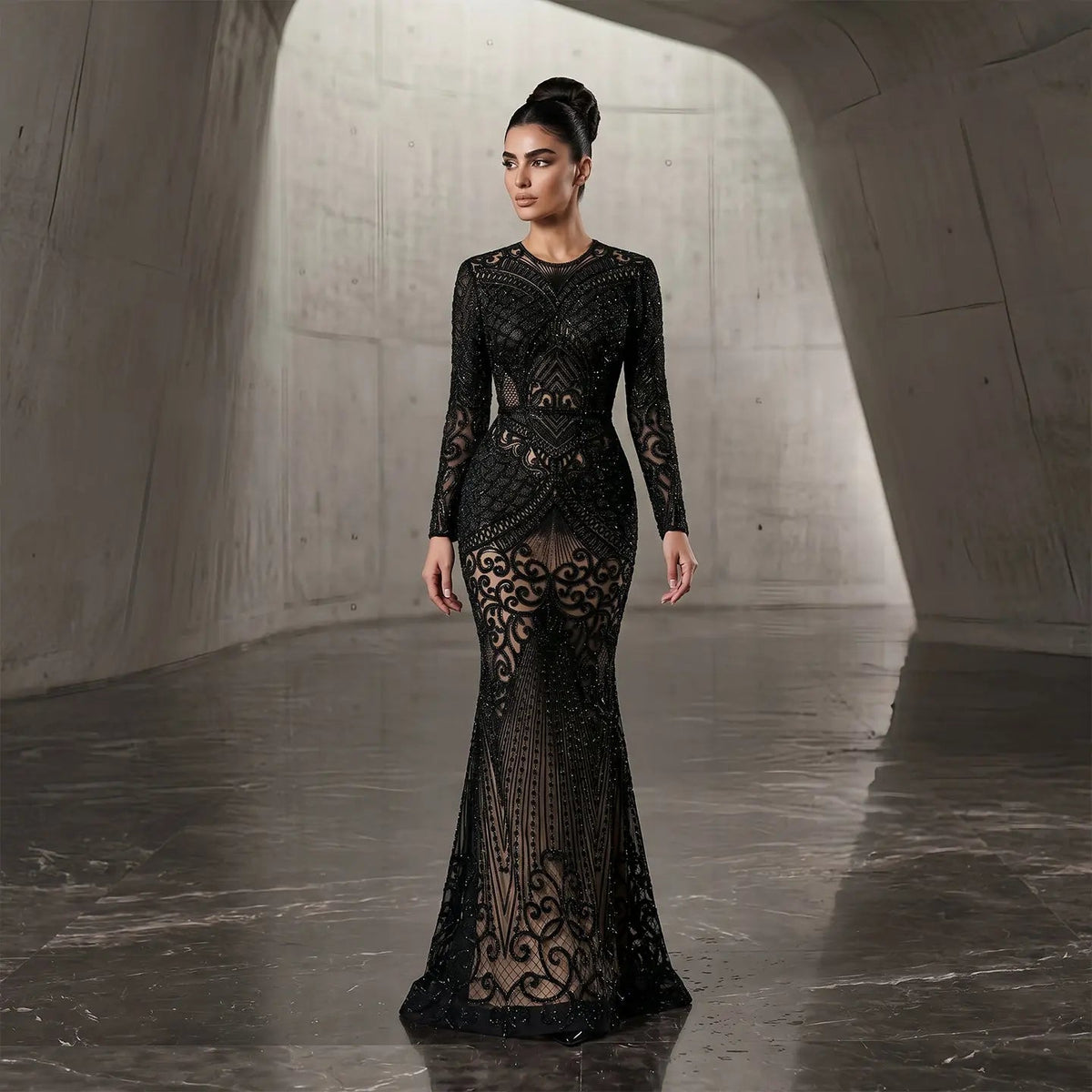 Luxury Black Short Evening Dress Long Sleeve 2023 Elegant A-Line Women Party Prom Formal Dresses Jill Wish Luxury Black Short Evening Dress Long Sleeve 2023 Elegant A-Line Women Party Prom Formal Dresses Jill Wish