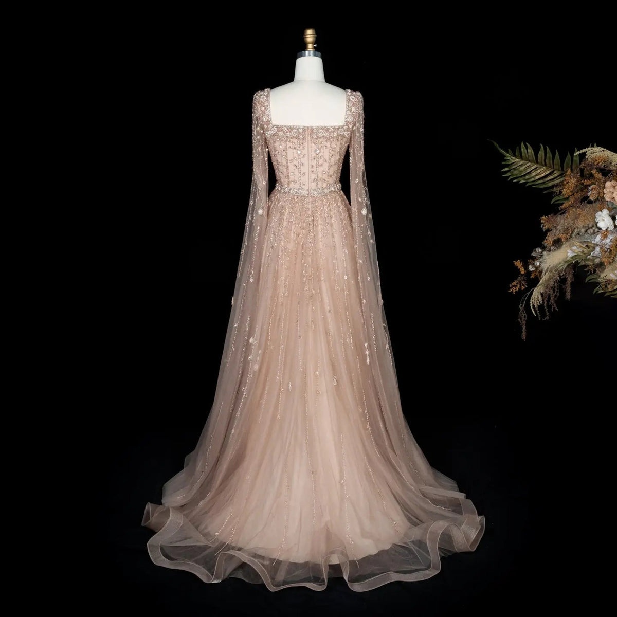 Luxury Pink Dubai Evening Dresses for Women Wedding Cap Sleeves SS494