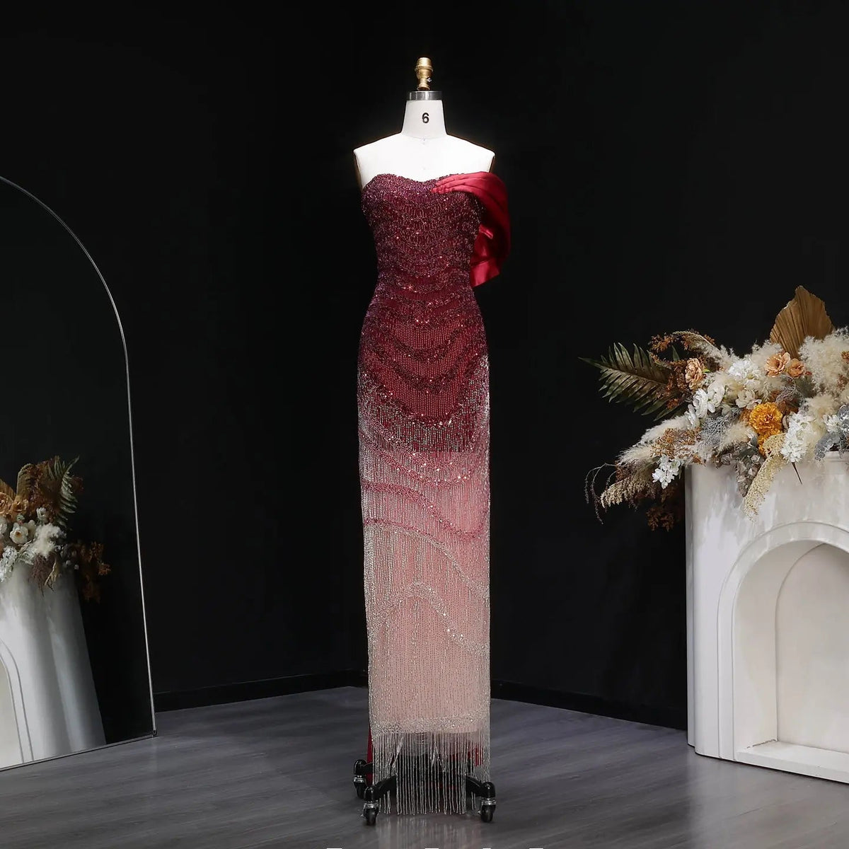 dresses luxury gradient Luxury / Gorgeous Flower Fairy Gradient-Color Appliques Prom Dresses 2025 Ball Gown Strapless Sleeveless Backless Floor-Length / Long Prom Formal Dresses