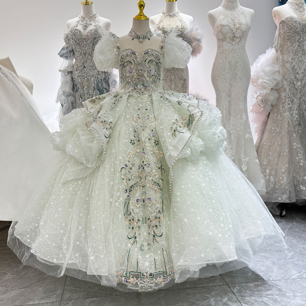Luxury Sage Green Quinceanera Dresses Beading Sequined J061 Jill Wish Luxury Sage Green Quinceanera Dresses Beading Sequined J061 Jill Wish