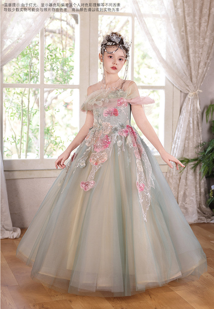 sage green flower girl dress 2Bunnies Girls' 2T-12yr Paisley Lace in 12-14 years / Sage Scoop Back Style Green Flower Girl Dresses |