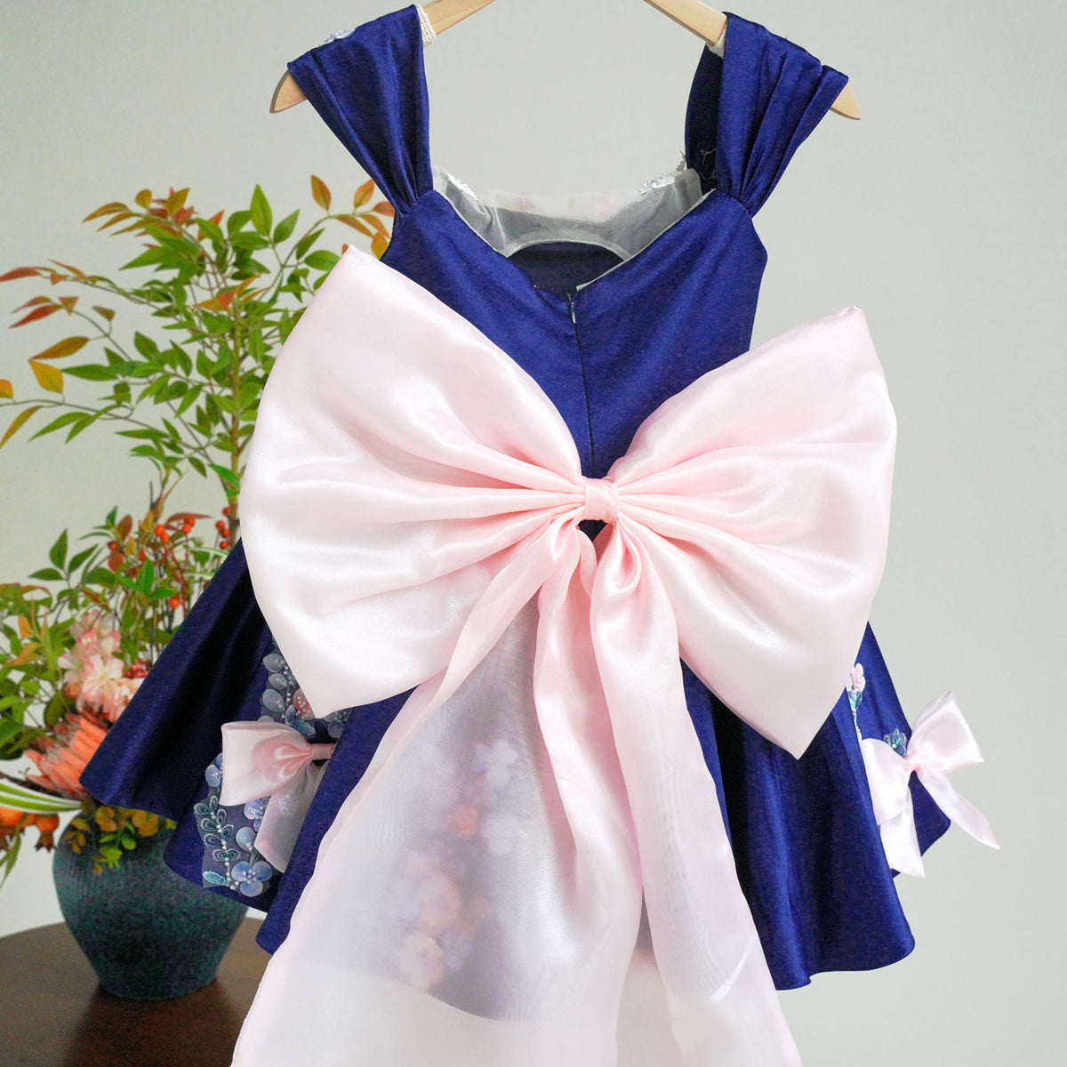 blue dress with pink bow Baby Blue Dress | Baby Pink Dress