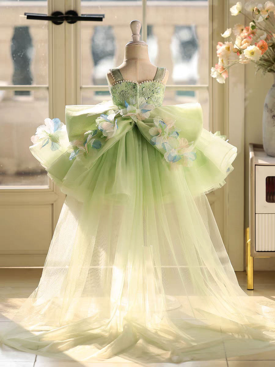 3D Flowers Green Pageant Girl Dress Princess Birthday Gown J873 Jill Wish 3D Flowers Green Pageant Girl Dress Princess Birthday Gown J873 Jill Wish
