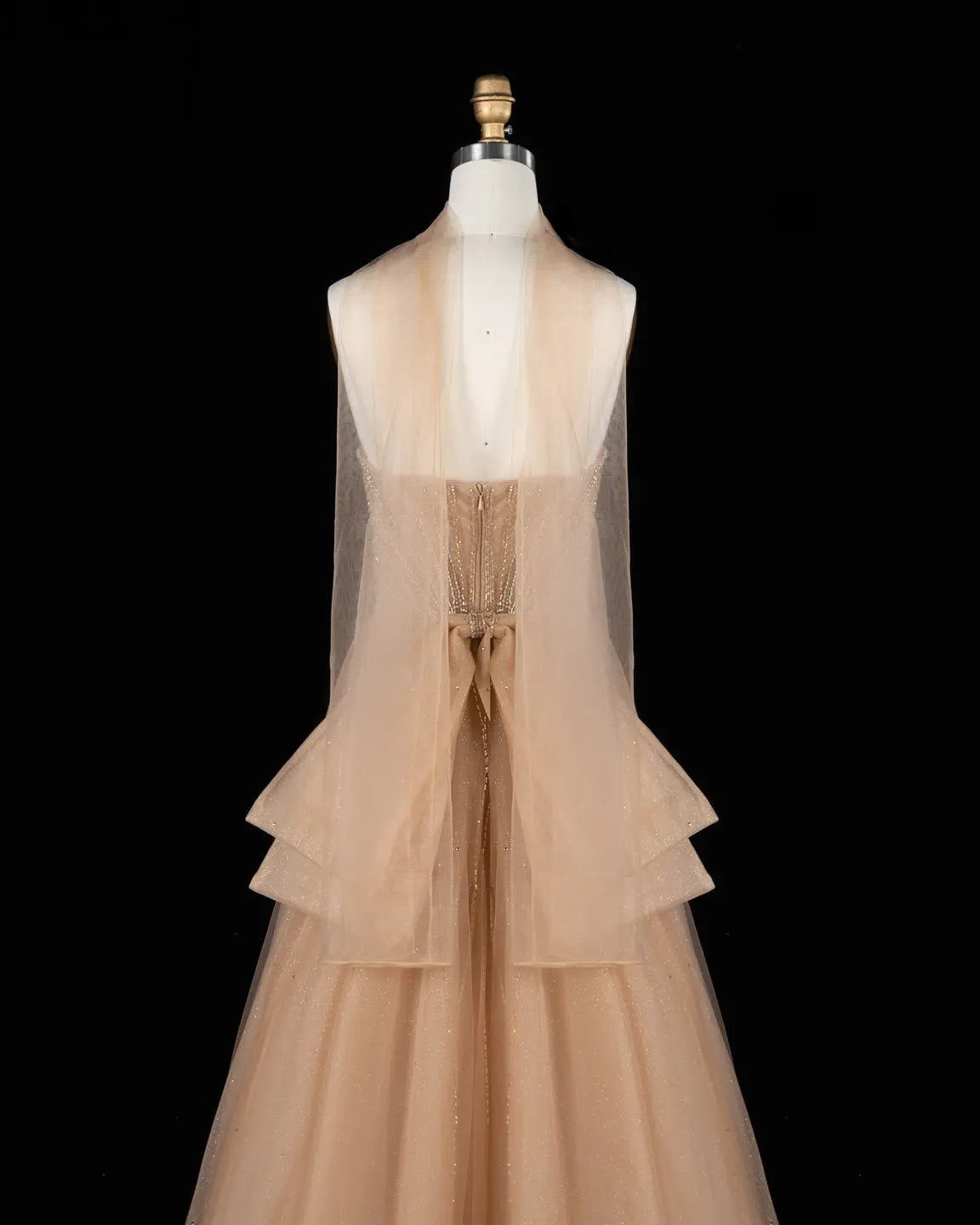 SS068 crystal beaded strapless evening gown