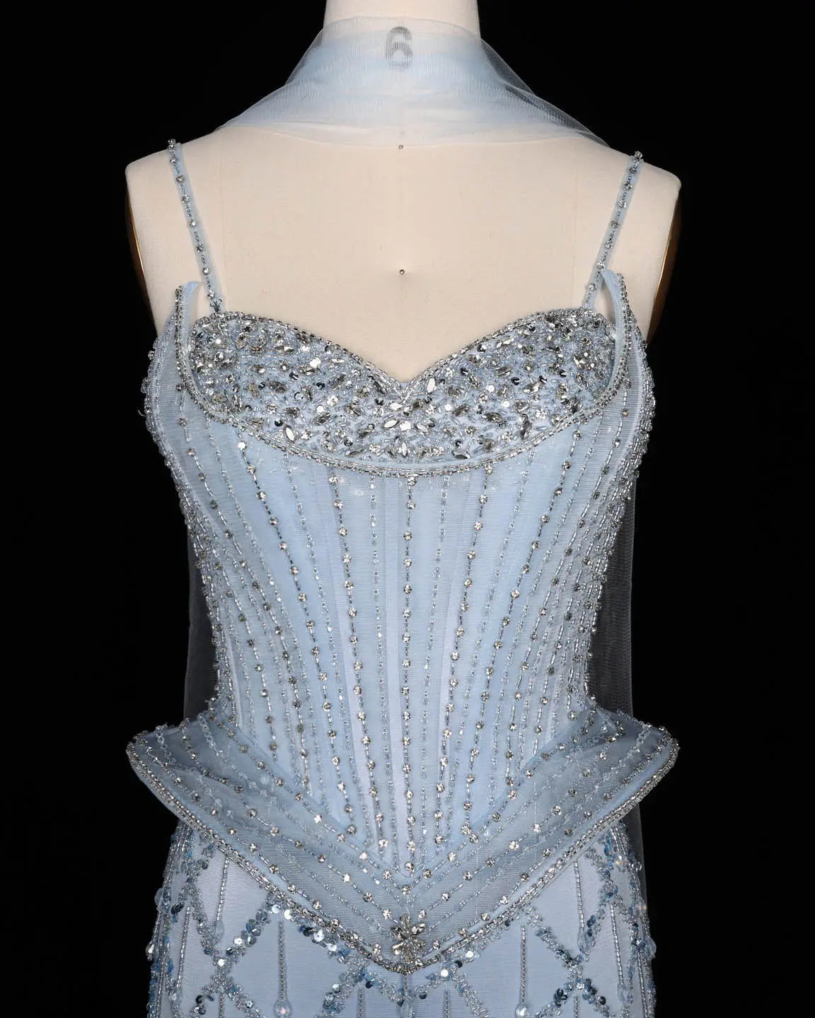 SS118 crystal beaded corset sweetheart evening gown