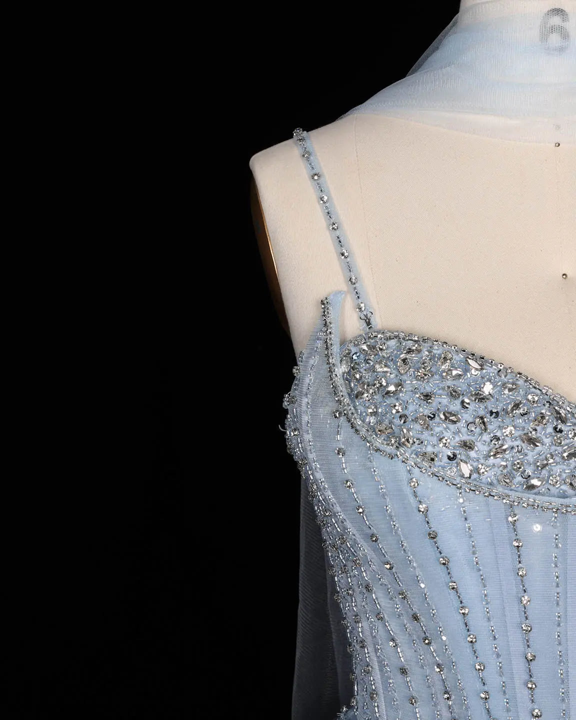 SS118 crystal beaded corset sweetheart evening gown