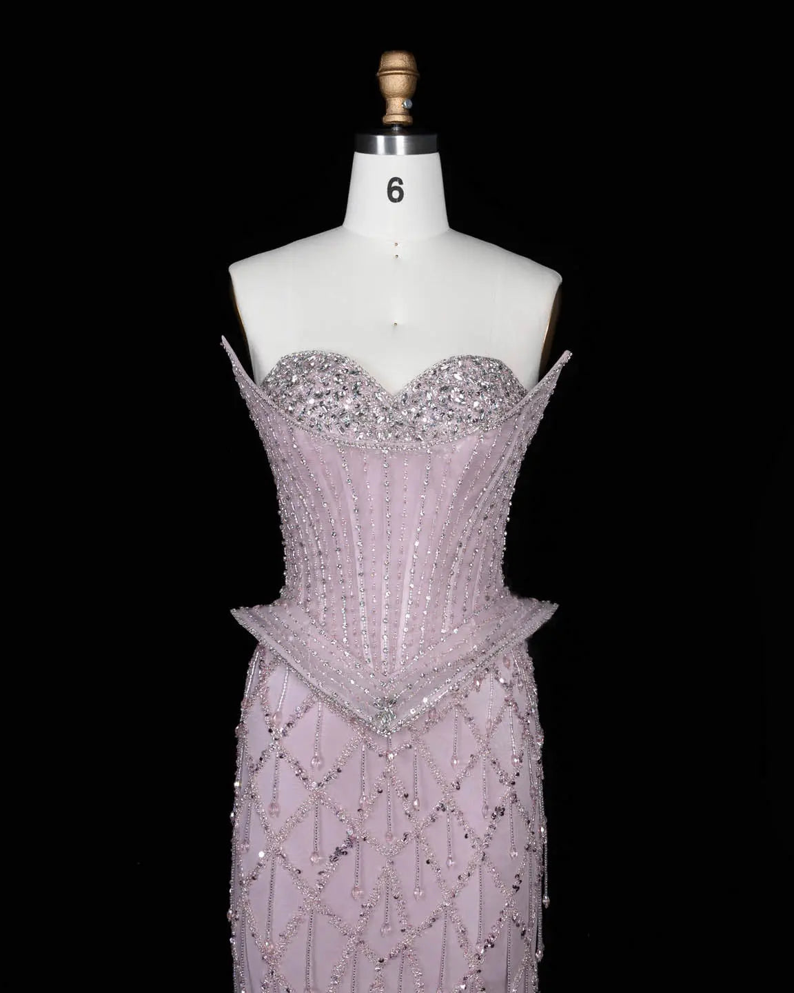 SS118 crystal beaded corset sweetheart evening gown
