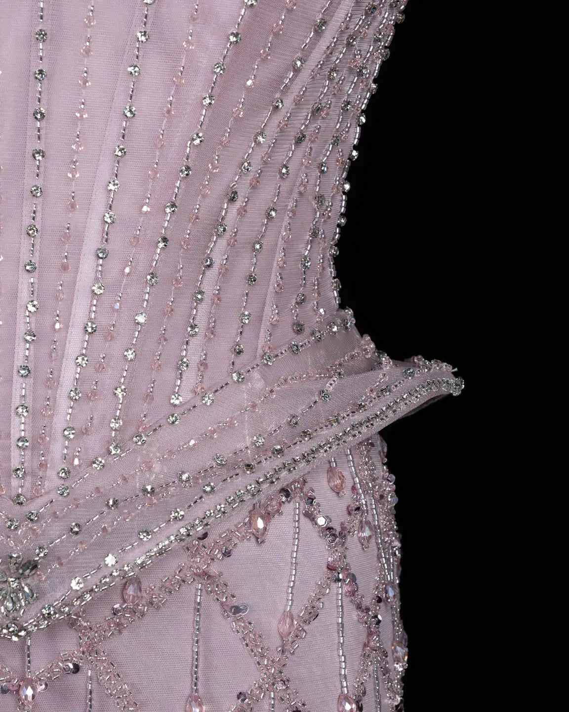 SS118 crystal beaded corset sweetheart evening gown