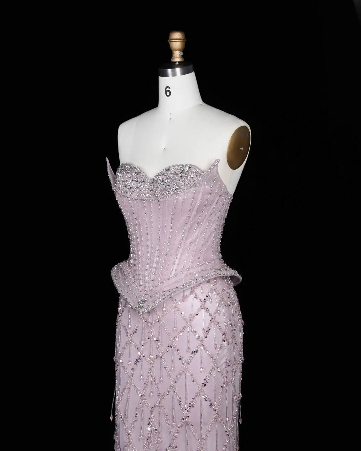 SS118 crystal beaded corset sweetheart evening gown
