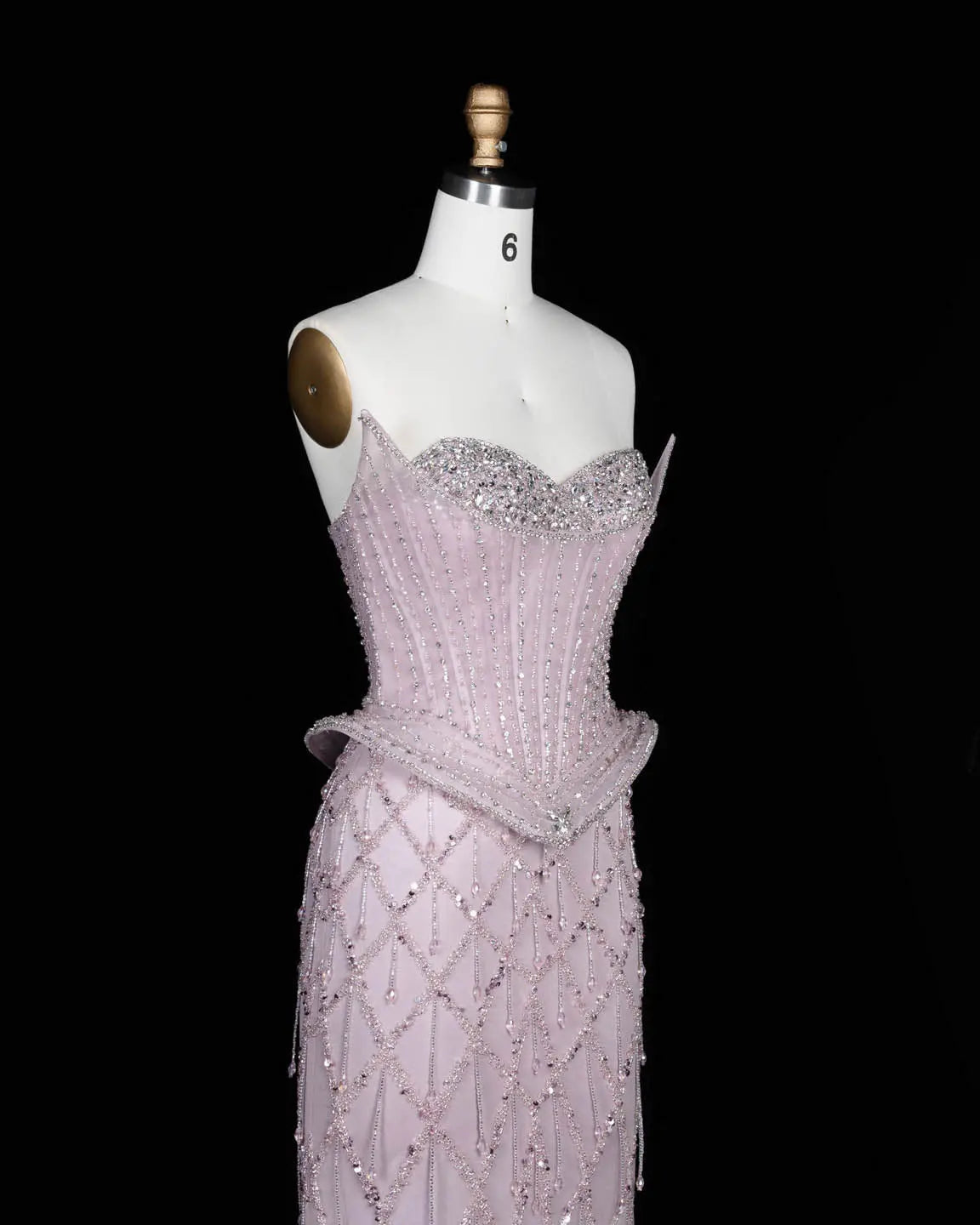 SS118 crystal beaded corset sweetheart evening gown