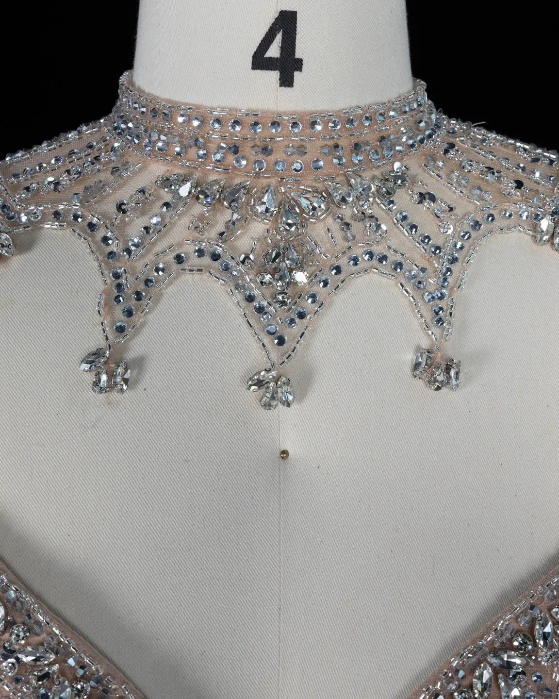 SS138 crystal beaded cape sweetheart evening gown
