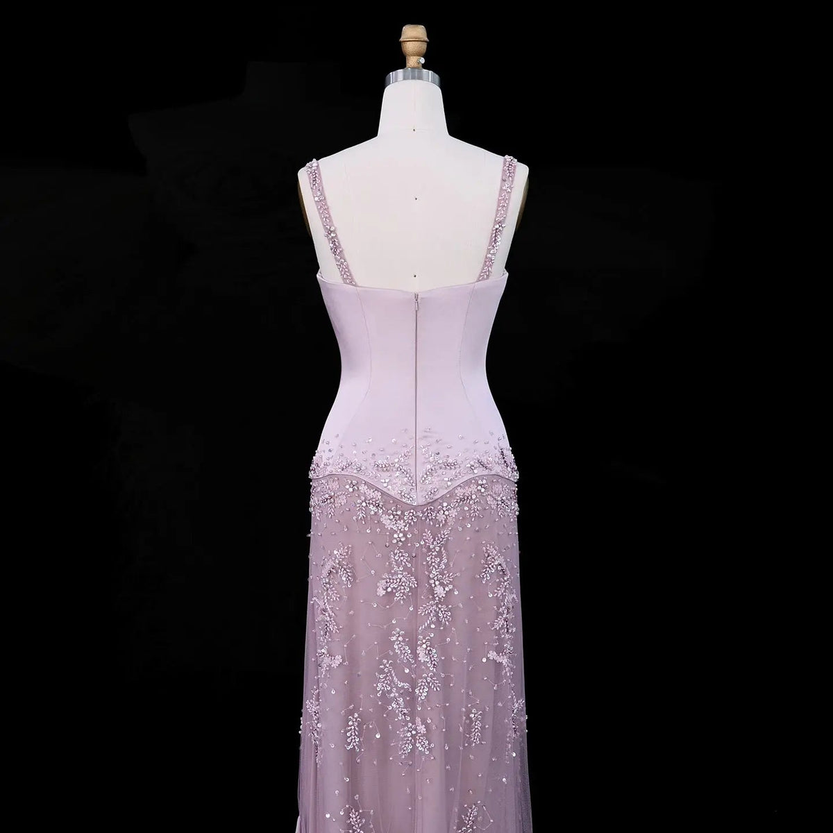 SS211 Pink beaded sweetheart corset mermaid evening dress