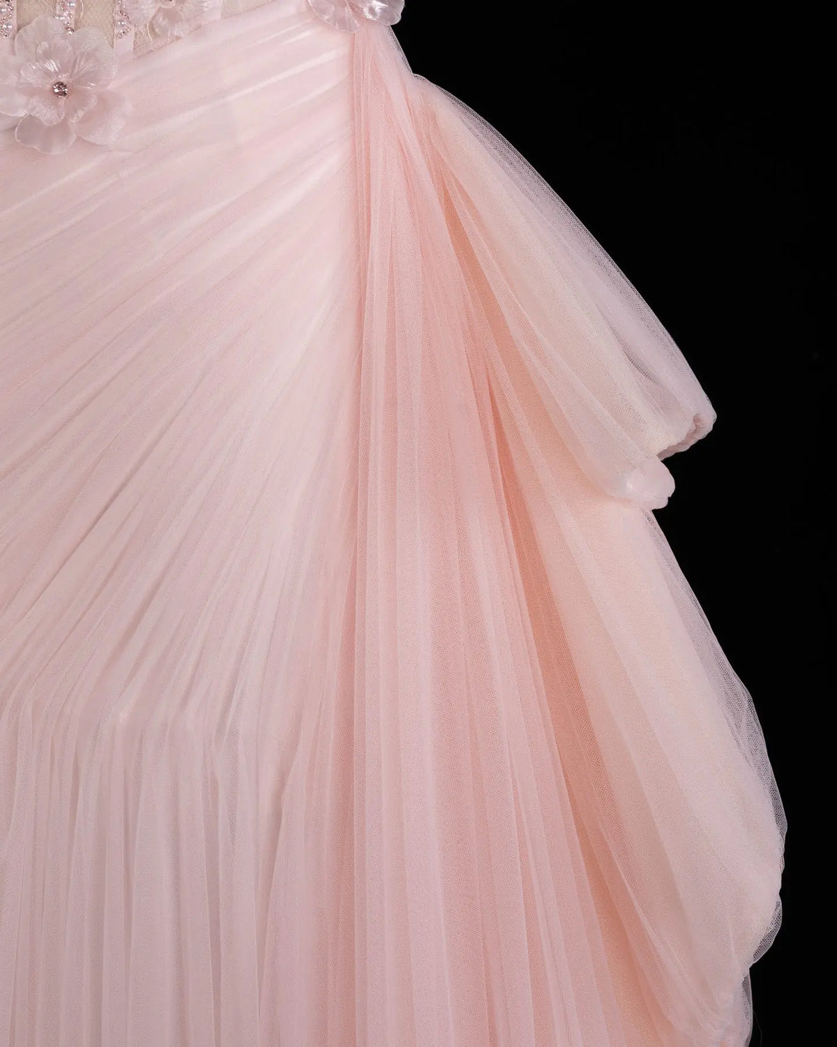 SS671 Pink floral corset tulle evening dress view 10