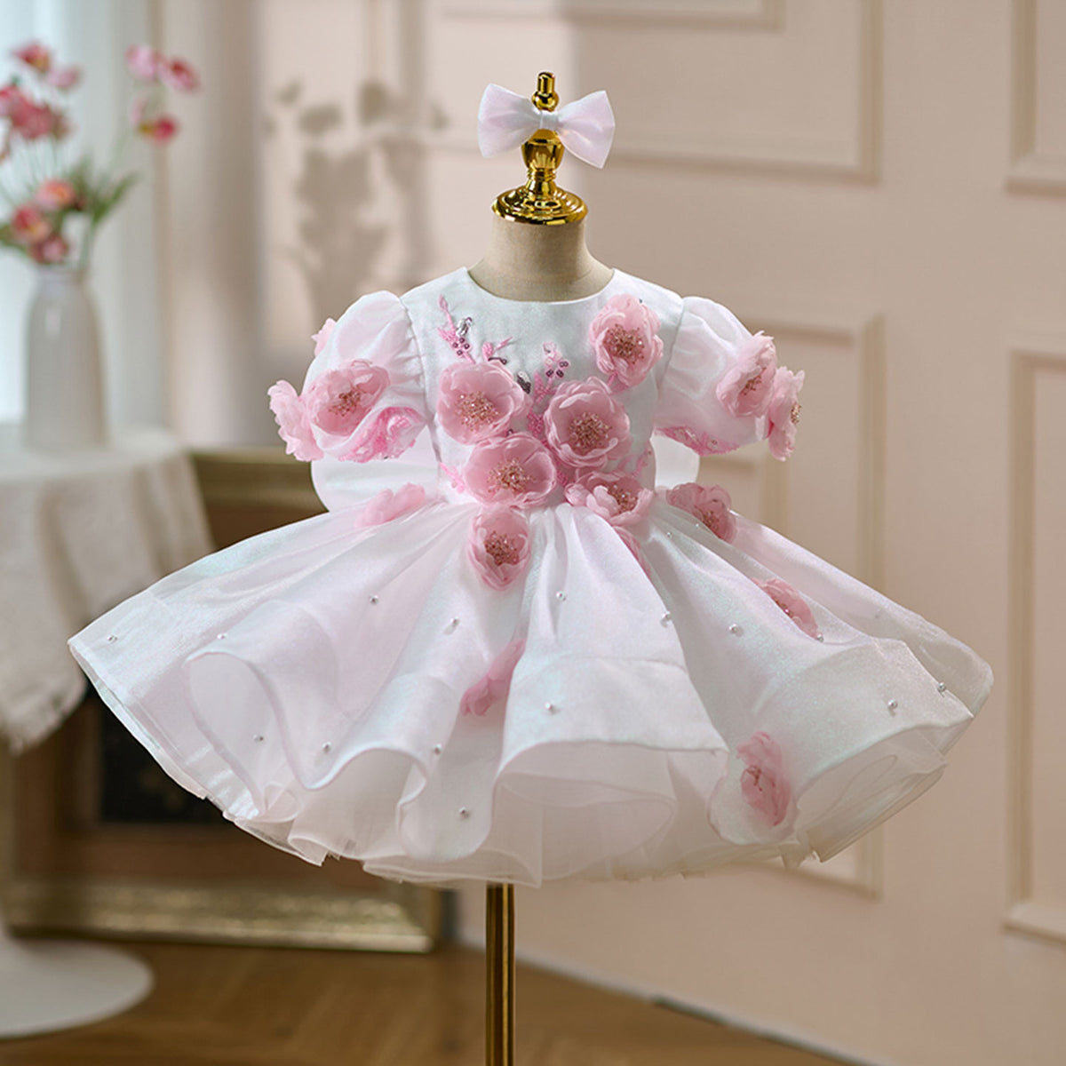 Luxury Flower Girl Dress Flowers Wedding Birthday Party Gown J439