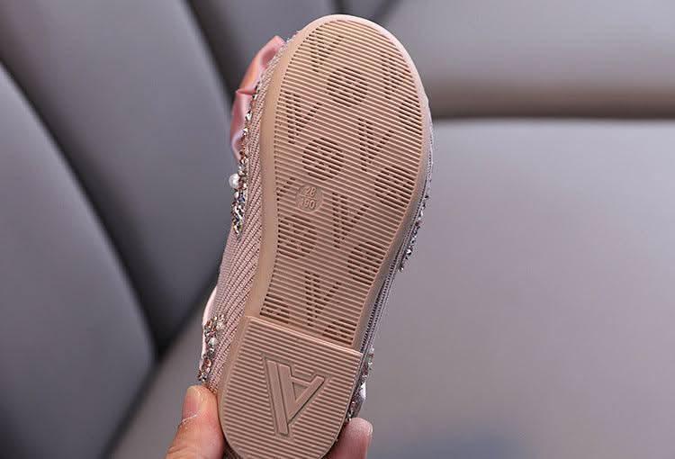 XZ01 girls pearl bow Mary Jane flats